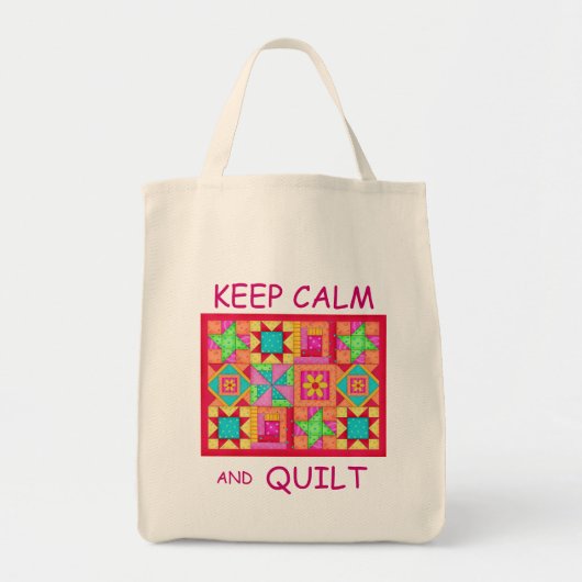 平保容とキルトブロック数々のパッチワークキルト トートバッグ (正面)