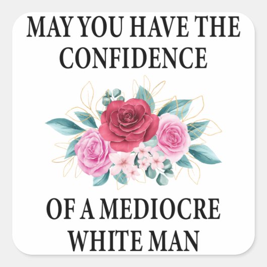 平凡な白の自信をお願い スクエアシール (正面)