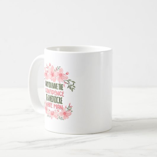 平凡な白人の自信をお願い コーヒーマグカップ (正面左)