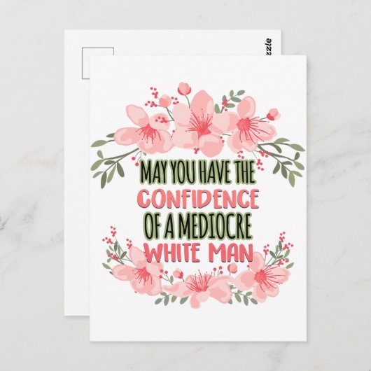 平凡な白人の自信をお願い ポストカード (正面/裏面)