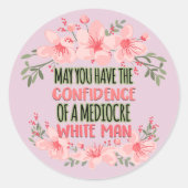 平凡な白人の自信をお願い ラウンドシール (正面)