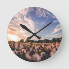 平原の美しい空 ラウンド壁時計
