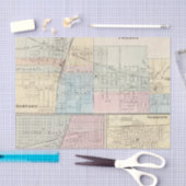 平原、アーバナ、Mattoonおよびチャールストンの地図 薄葉紙 (クラフト)