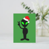 平和おもしろいエイリアンサンタ シーズンポストカード (スタンド正面)