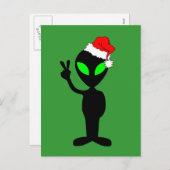 平和おもしろいエイリアンサンタ シーズンポストカード (正面/裏面)