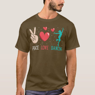 平和おもしろい愛踊りグラフィック女性とギル Tシャツ