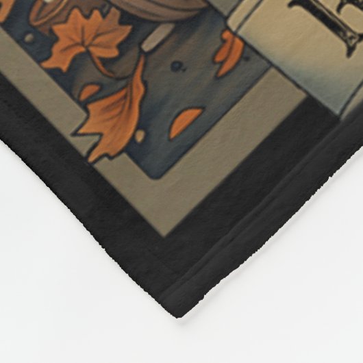 平和おもしろい読スケルトンのハロウィン読の前 フリースブランケット (角)