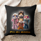 平和おもしろい。愛.ベルボトム。ハムスター超集団 クッション (ブランケット)