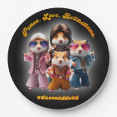 平和おもしろい。愛.ベルボトム。ハムスター超集団 ペーパープレート (正面)