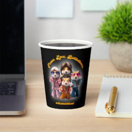 平和おもしろい。愛.ベルボトム。ハムスター超集団 紙コップ