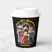 平和おもしろい。愛.ベルボトム。ハムスター超集団 紙コップ (正面)