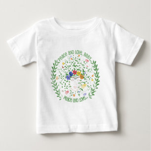 平和および愛のベビー… ベビーTシャツ