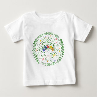 平和および愛のベビー… ベビーTシャツ
