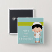 平和および愛バッジ 缶バッジ (正面&裏面)