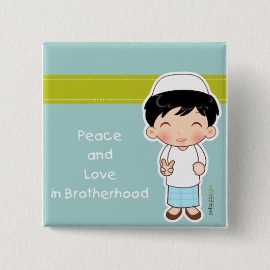 平和および愛バッジ 缶バッジ (正面)