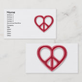 平和および愛赤いプロフィールカード 名刺 (正面/裏面)