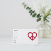 平和および愛赤いプロフィールカード 名刺 (スタンド正面)