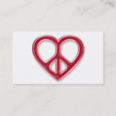 平和および愛赤いプロフィールカード 名刺 (裏面)