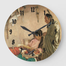 平和および沢山 ラージ壁時計