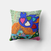 平和および祈りの言葉IVの枕ユダヤ人のイディッシュの鳩 クッション (裏面)