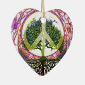 平和および花の記号 セラミックオーナメント (右)