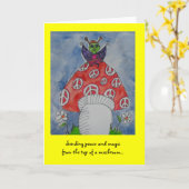 平和および魔法の発送 カード (黄色い花)