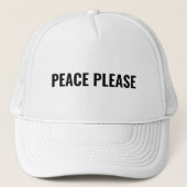 平和お願いホワイトブラックシンプルアンチ戦争抗議 キャップ (正面)