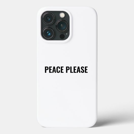平和お願いホワイトブラック文字ミニマルアンチ戦争 Case-Mate iPhoneケース (裏面)