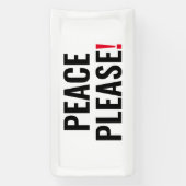 平和お願いホワイトブラック赤文字アンチ戦争抗議 横断幕 (縦)