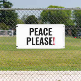 平和お願いホワイトブラック赤文字アンチ戦争抗議 横断幕