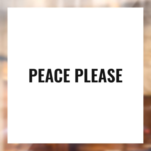 平和お願い白い黒いアンチ戦争抗議 ウィンドウサイン (シート2)