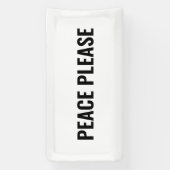 平和お願い白い黒シンプル黒アンチ戦争抗議 横断幕 (縦)