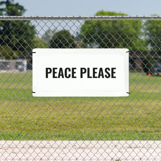 平和お願い白い黒シンプル黒アンチ戦争抗議 横断幕 (インサイチュ)