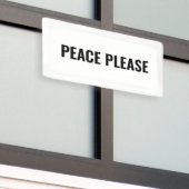平和お願い白い黒シンプル黒アンチ戦争抗議 横断幕 (ビルの外側)