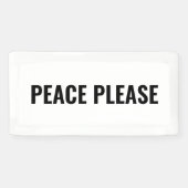 平和お願い白い黒シンプル黒アンチ戦争抗議 横断幕 (横)