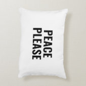 平和お願い白と黒のモダンタイポグラフィ アクセントクッション (裏面(縦))
