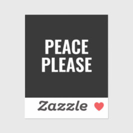 平和お願い白黒文字アンチ戦争抗議 シール