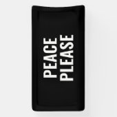 平和お願い白黒文字アンチ戦争抗議 横断幕 (縦)