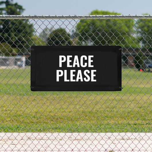 平和お願い白黒文字アンチ戦争抗議 横断幕 (インサイチュ)