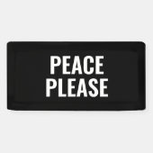 平和お願い白黒文字アンチ戦争抗議 横断幕 (横)