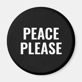 平和お願い白黒文字ミニマルアンチ戦争 マグネット