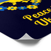 平和からウクライナフローラリース国旗の地図小 ポスター (角)