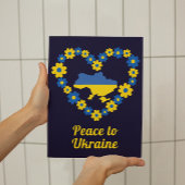 平和からウクライナフローラリース国旗の地図小 ポスター