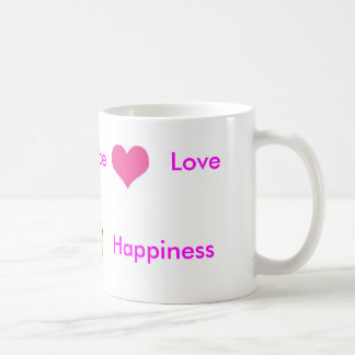 平和かわいらしいハート、平和、愛、Happi… コーヒーマグカップ