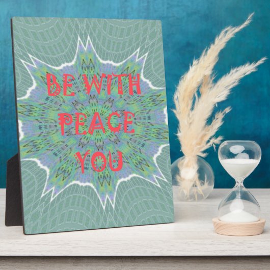 平和があなたとともに インスピレーションを与えるグラフィックアートテキスト フォトプラーク (側面)