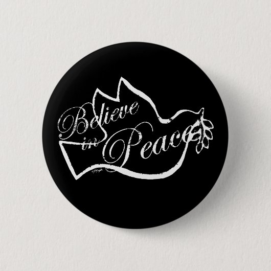 平和が信じ実現する 缶バッジ (正面)
