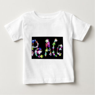 平和が内にある、平和が周りにも フラワータイポグラフィー インス ベビーTシャツ