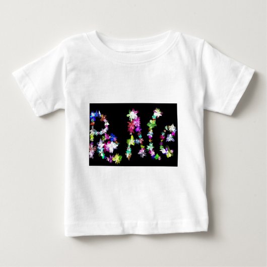 平和が内にある、平和が周りにも | フラワータイポグラフィー インス ベビーTシャツ (正面)