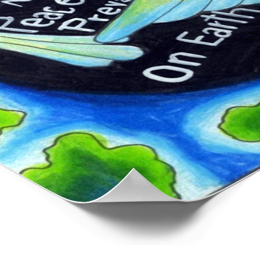 平和が地上に広がるかもしれない ポスター (角)