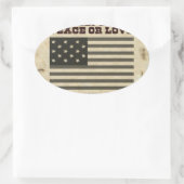 平和が欲しい 楕円形シール (バッグ)